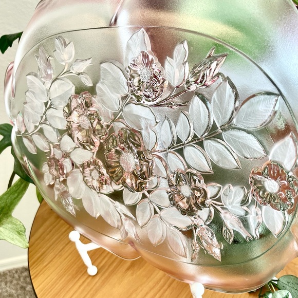 Mikasa Vintage Rosella Pink Rose Frosted Glass Serving Tray EUC - Picture 4 of 7